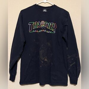 Thrasher San Francisco Cable Car Skateboard T Shirt Adult Medium Bleached Tee